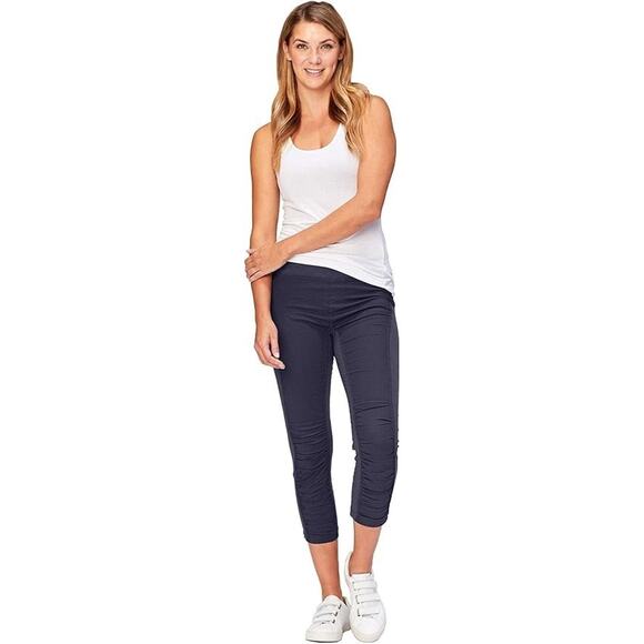 XCVI Womens Solid Stretch Jetter Cropped Leggings Pants -- Navy, Size Medium NWT - Picture 1 of 1